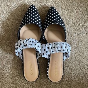 Black/White Polka Dot Flats